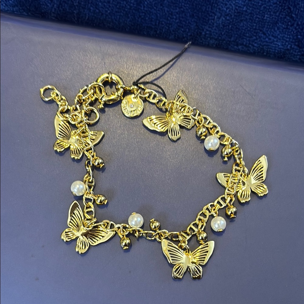 Talbots Gold Butterfly Charm Bracelet or Ankle Bracelet
